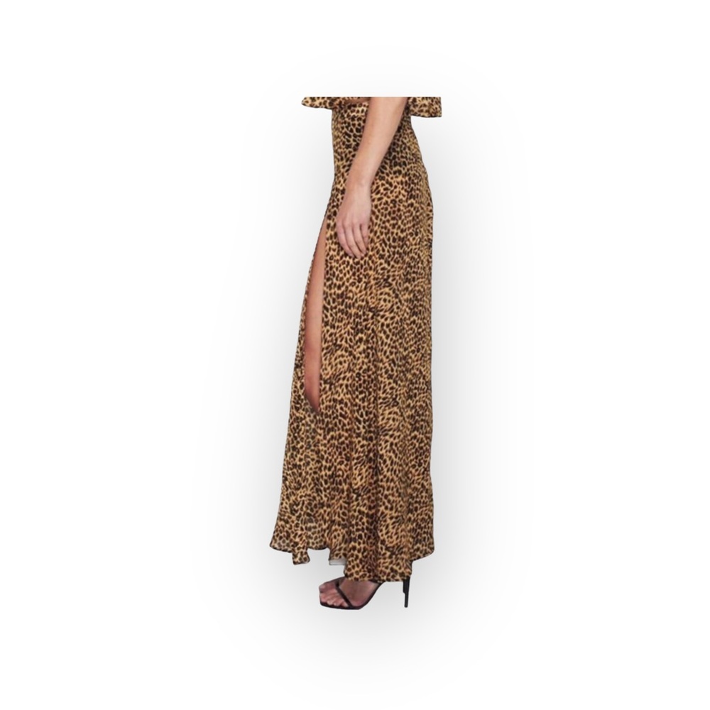 new MLM ᪥ Sexy High Thigh Slit Split Maxi Skirt ᪥ Leopard Print Rayon ᪥ XS ᪥ - Picture 9 of 16